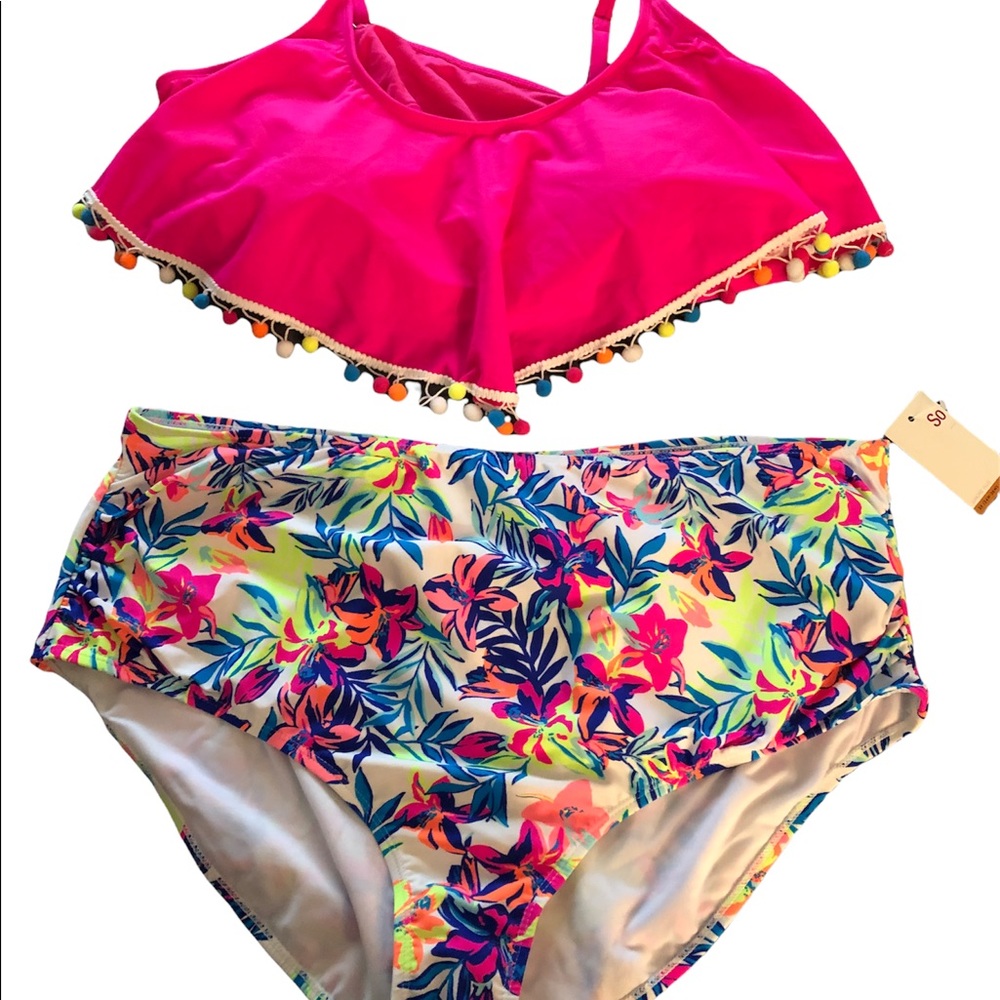 SO Plus Size Two Piece Swimsuit NEW 3X (24-26w)